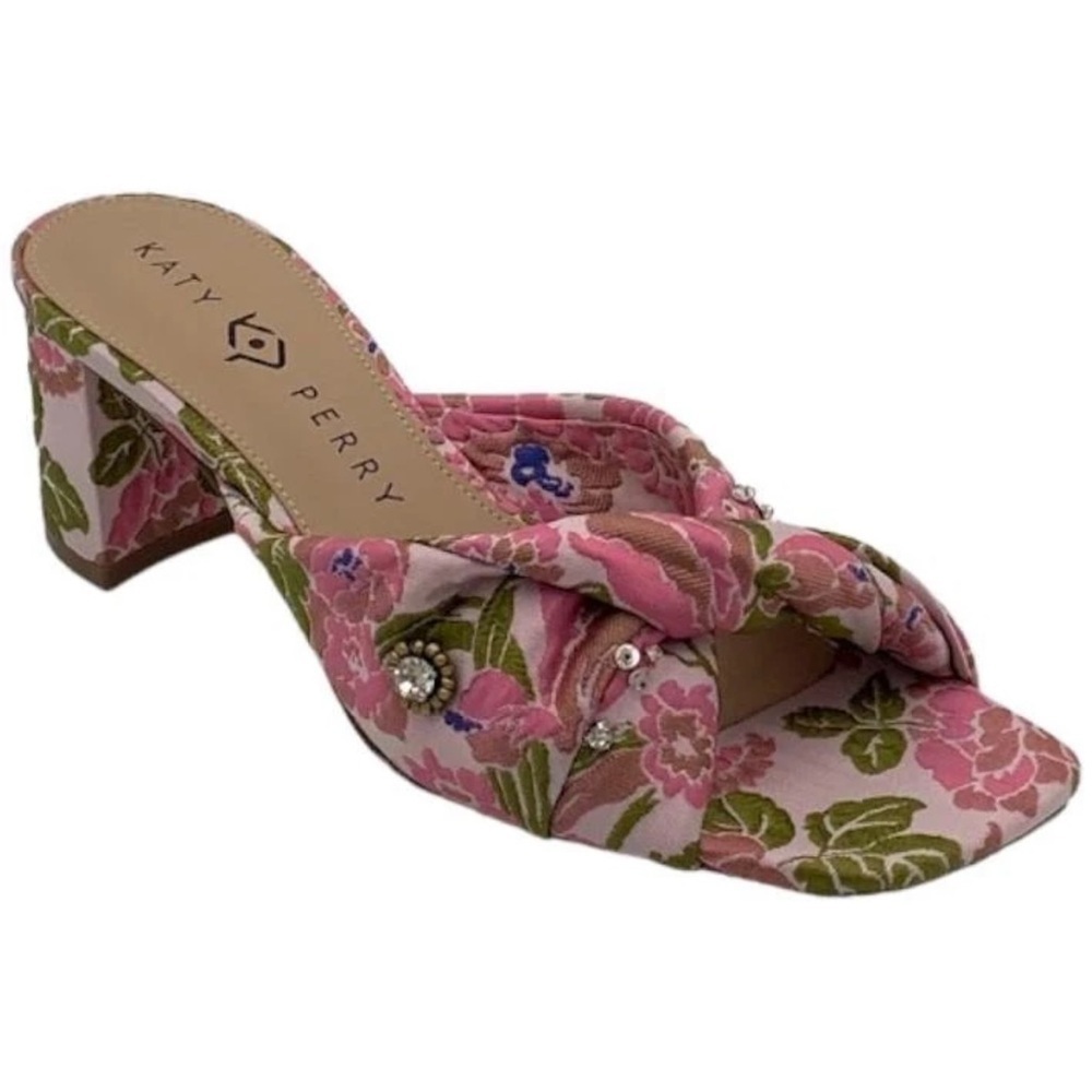 Katy Perry Twisted Heeled Sandals The Tooliped Pink Multi Size 5M